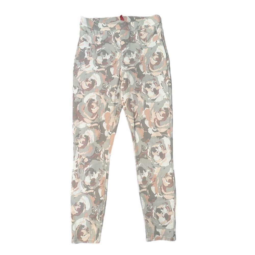 Spanx Jean-ish Ankle Leggings Bloom Floral Pink Gray Size M